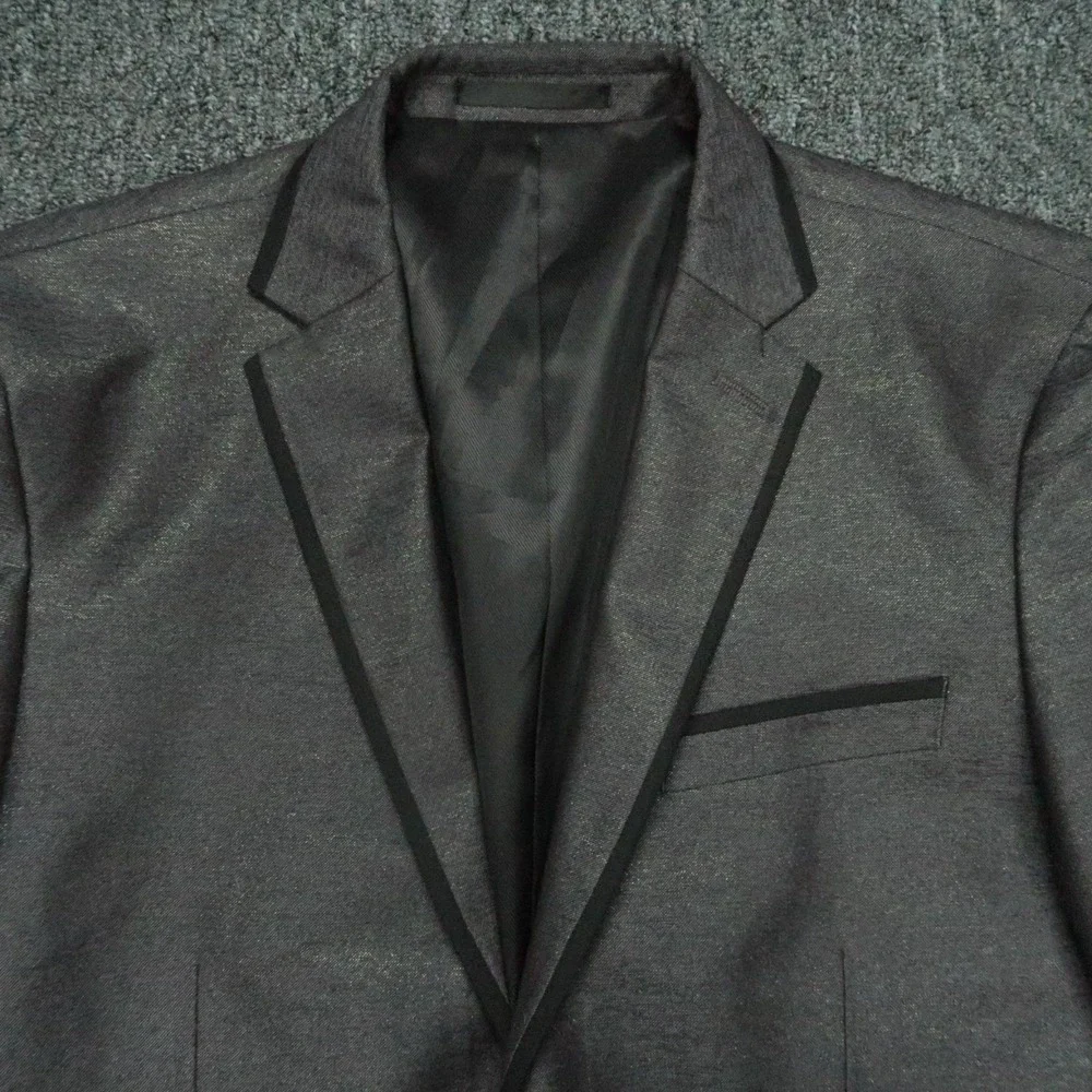 Kenneth Cole Reaction Mens‎ 38S Gray Silver Sheen Sport Coat Jacket Formal